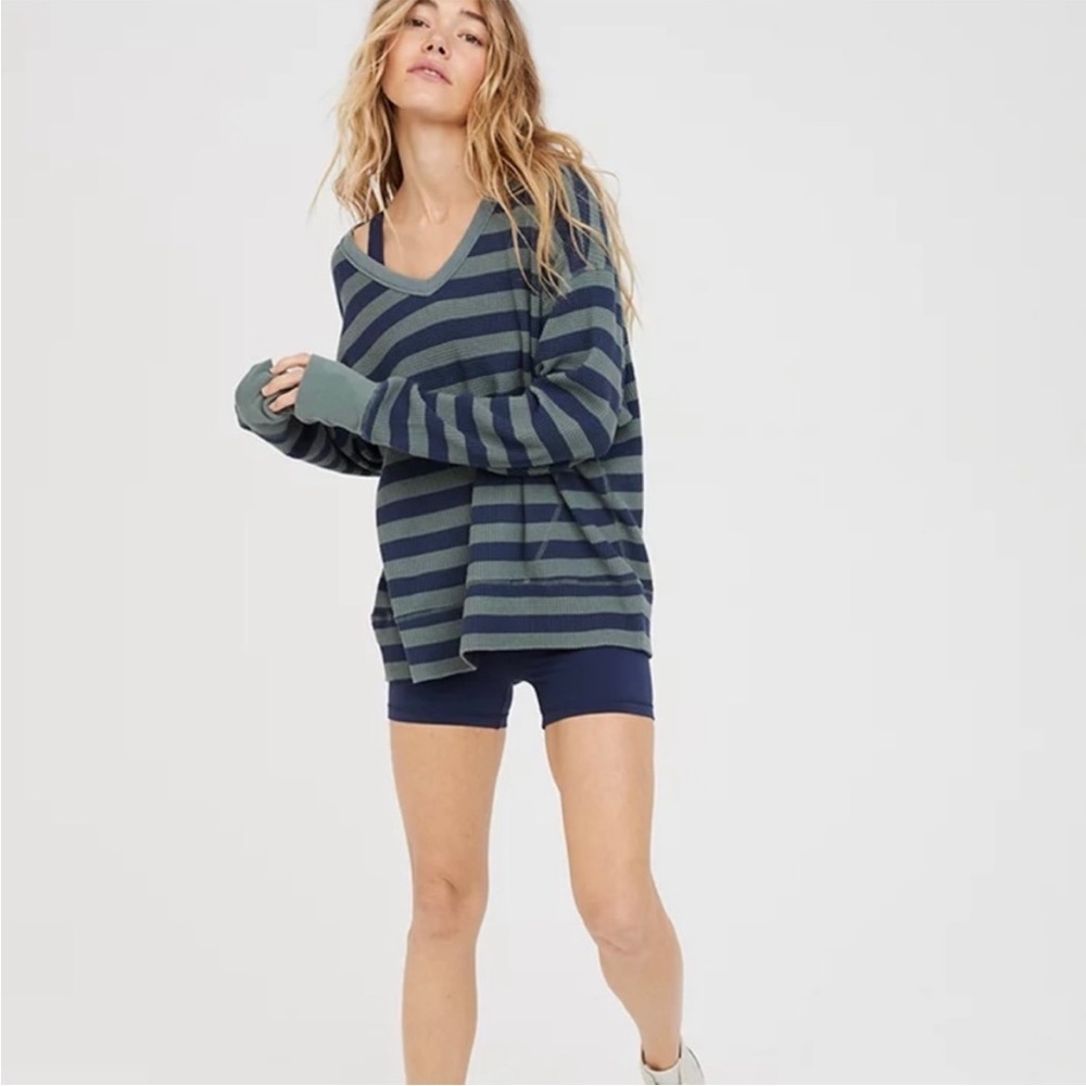 Aerie waffle knit long sleeve shirt